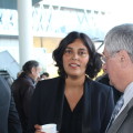 Myriam El Khomri, ministre du travail et de l'emploi, aux côtés du maire de Pierrefitte-sur-Seine Michel Fourcade