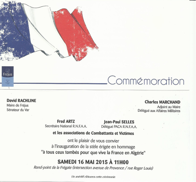 Inauguration stèle Fréjus